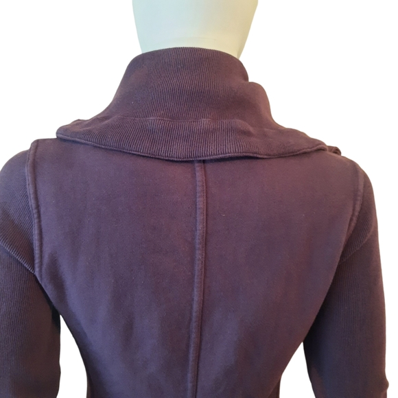 CITIZENS OF HUMANITY Zip Up Cotton Jersey Knit Rolled Collar Jacket Sz M Purple - Picture 5 of 11